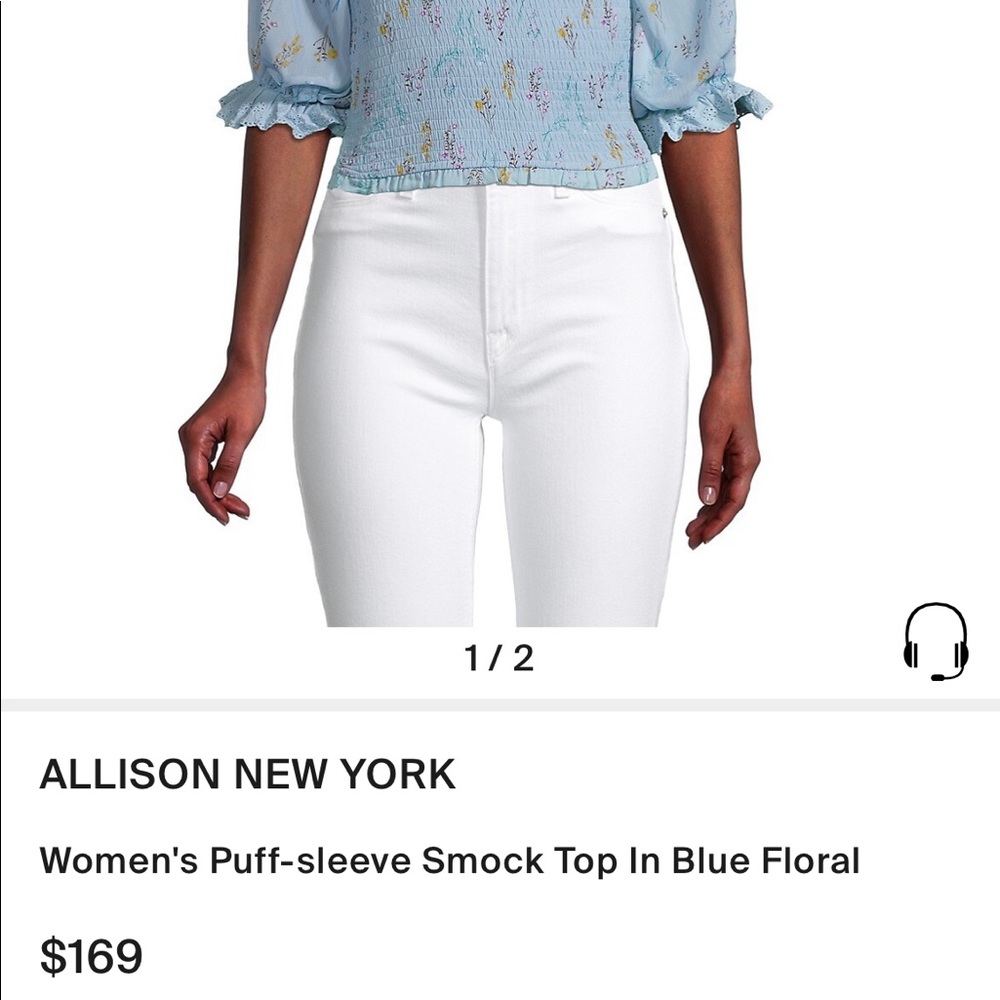 Brand new with tags allison New York light blue puff sleeve shirt - Picture 6 of 6